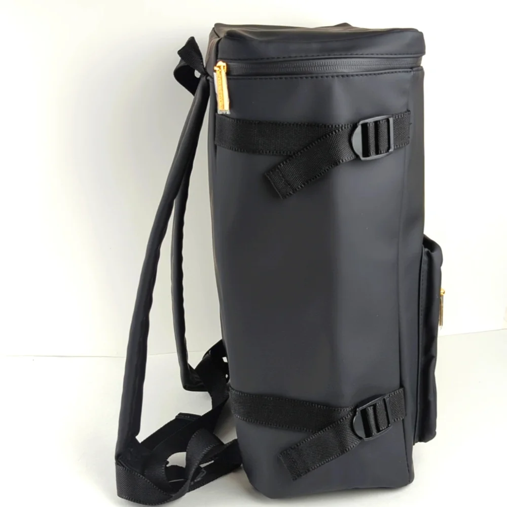 Azzaro Men's Black Boxy-Style Backpack Perfect Air Travel Personal Item Size
